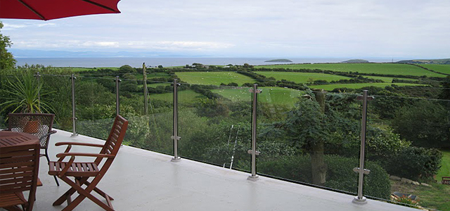 views with semi-framed glass balustrades