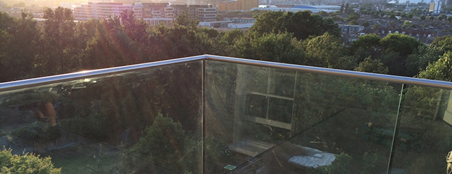 glass balustrade with a view