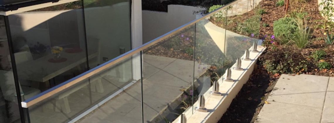 Square Profile Glass Balcony Railing