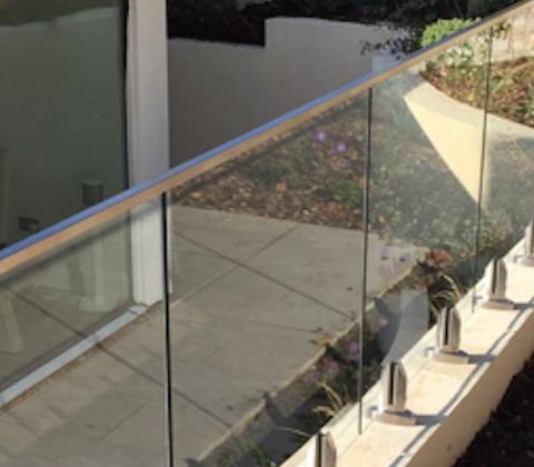 Square Profile Glass Balcony Railing